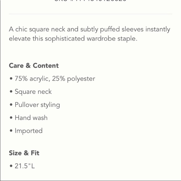 Anthropologie Square Neck Sweater in Black Floral NWT S - Picture 8 of 8